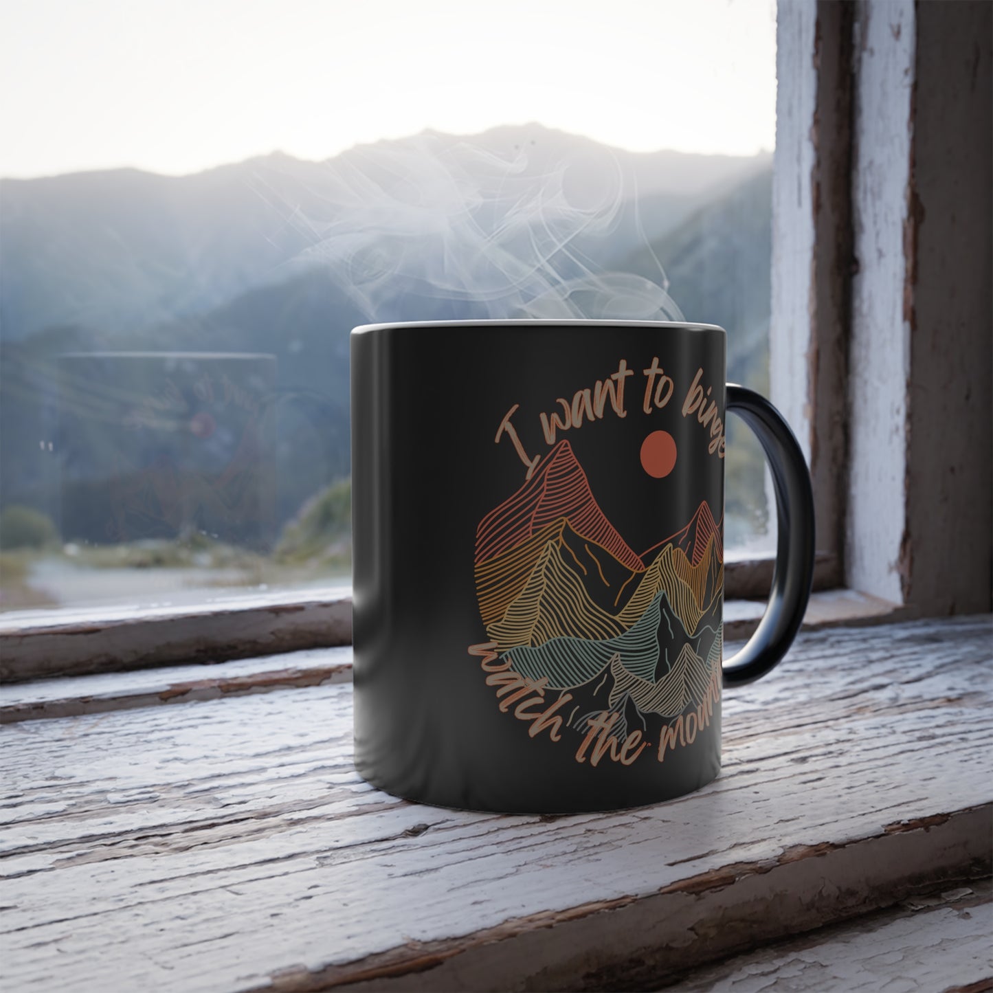 Binge Watch - Mountains - Color Morphing Mug, 11oz