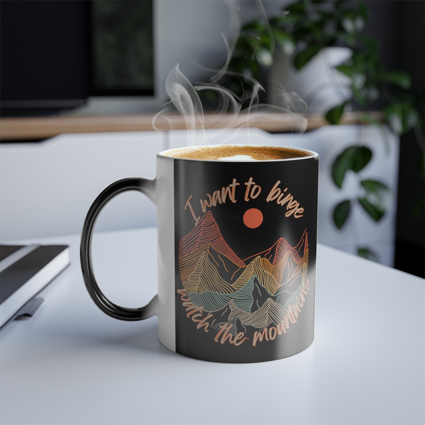 Binge Watch -  Mountains - Color Morphing Mug, 11oz