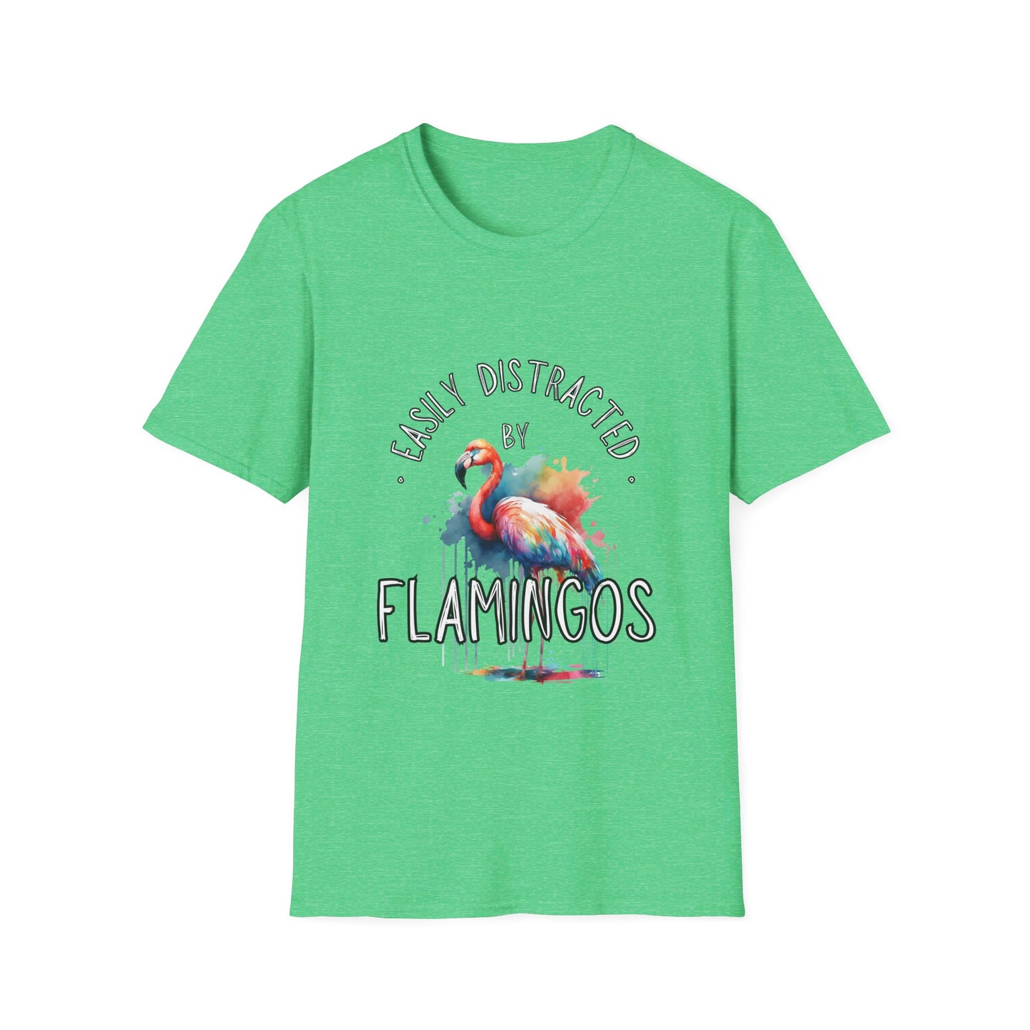 Easily distracted - Flamingos - Unisex Softstyle T-Shirt