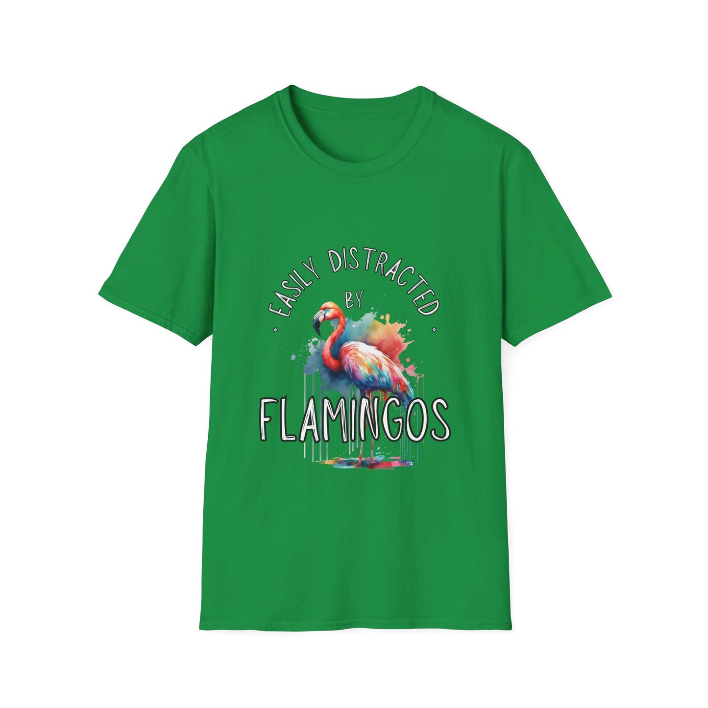 Easily distracted - Flamingos - Unisex Softstyle T-Shirt