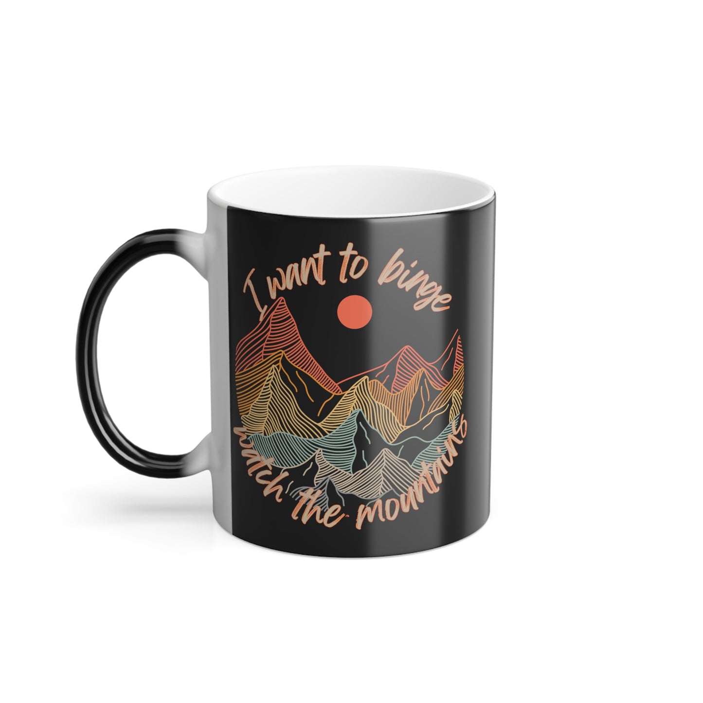 Binge Watch -  Mountains - Color Morphing Mug, 11oz