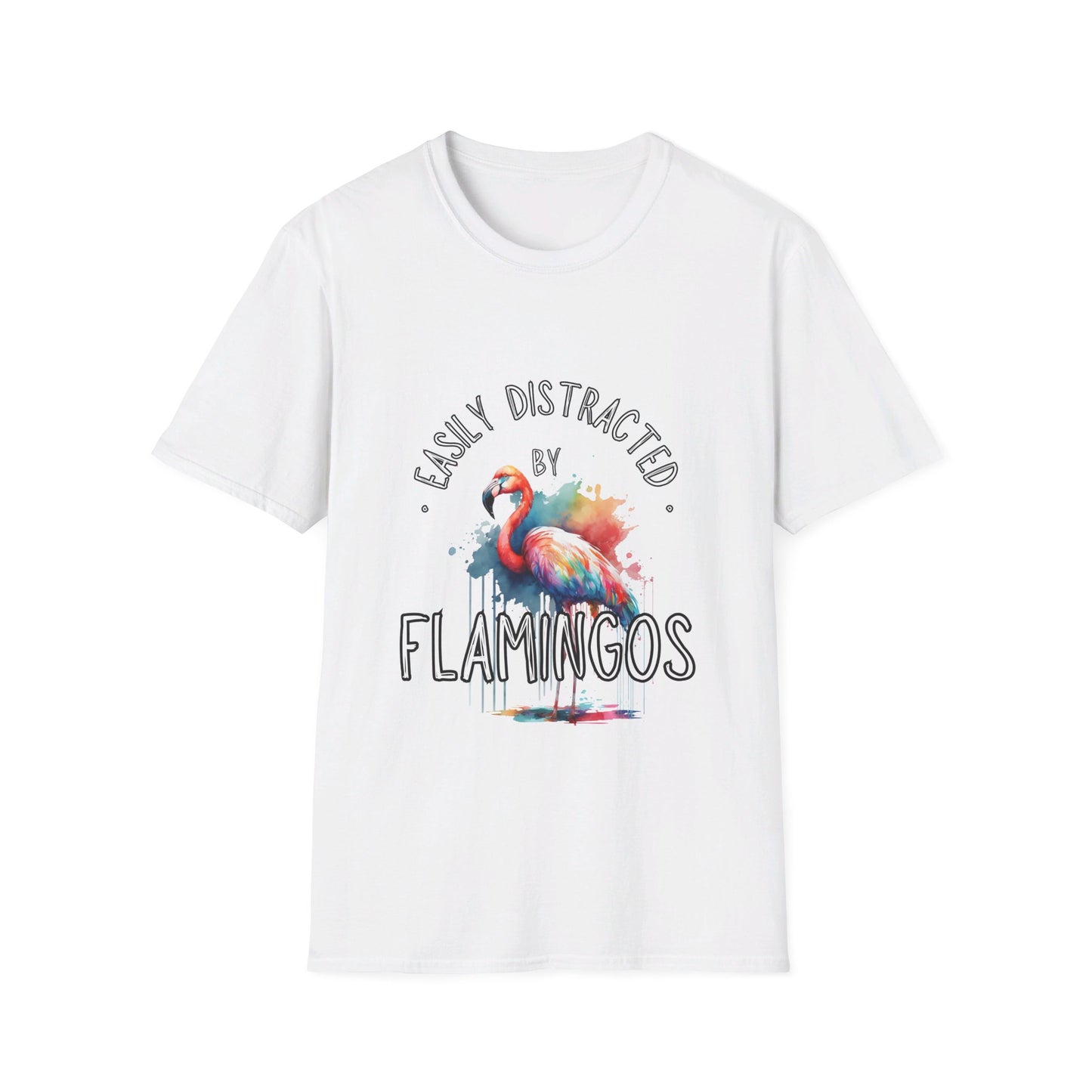 Easily distracted - Flamingos - Unisex Softstyle T-Shirt