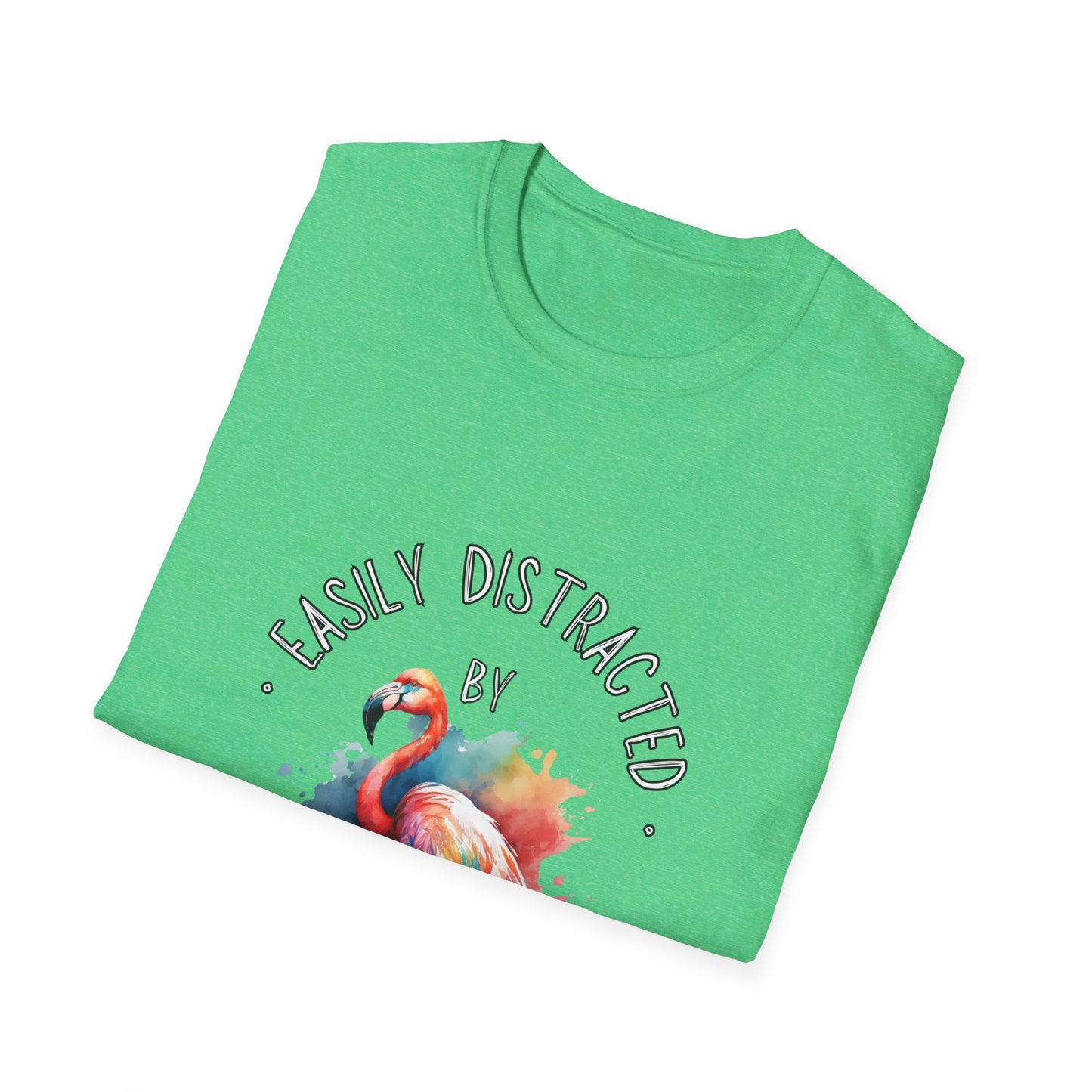 Easily distracted - Flamingos - Unisex Softstyle T-Shirt