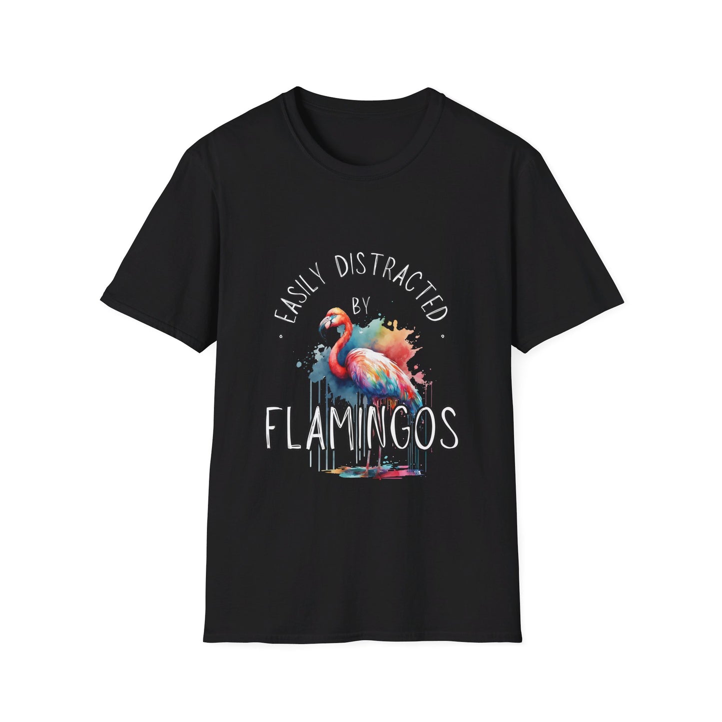 Easily distracted - Flamingos - Unisex Softstyle T-Shirt