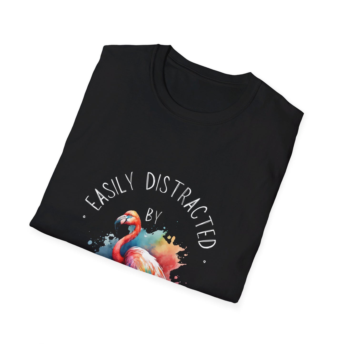 Easily distracted - Flamingos - Unisex Softstyle T-Shirt