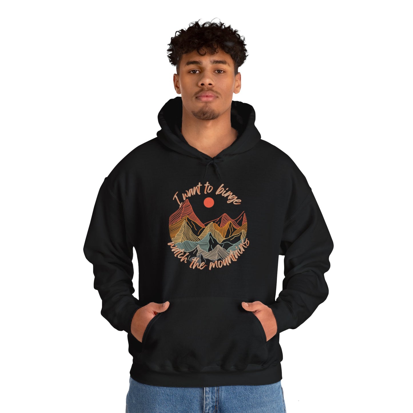 Binge Watch - Mountains - Unisex Heavy Blend™ Hooded Sweatshirt