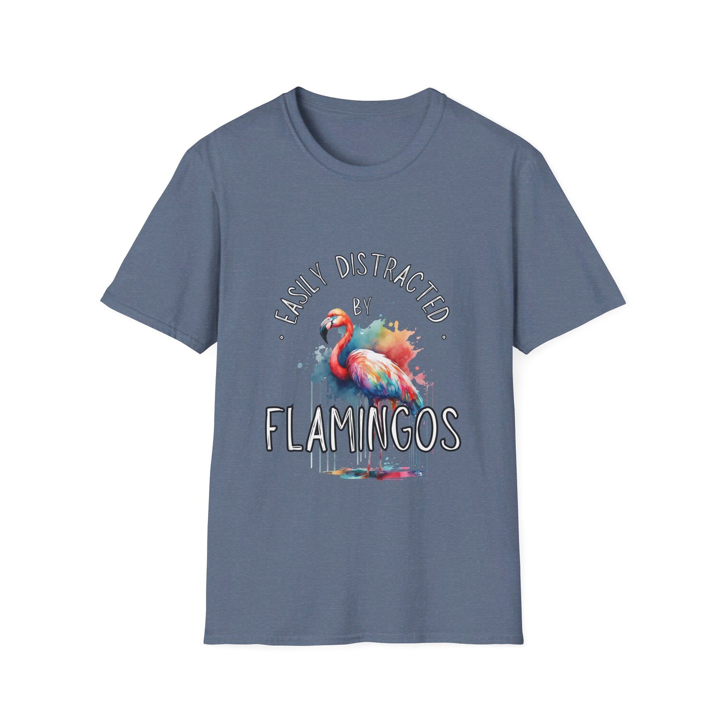 Easily distracted - Flamingos - Unisex Softstyle T-Shirt